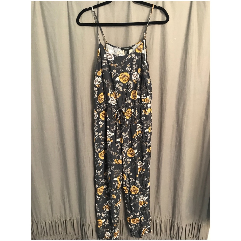 Forever 21 floral jumpsuit